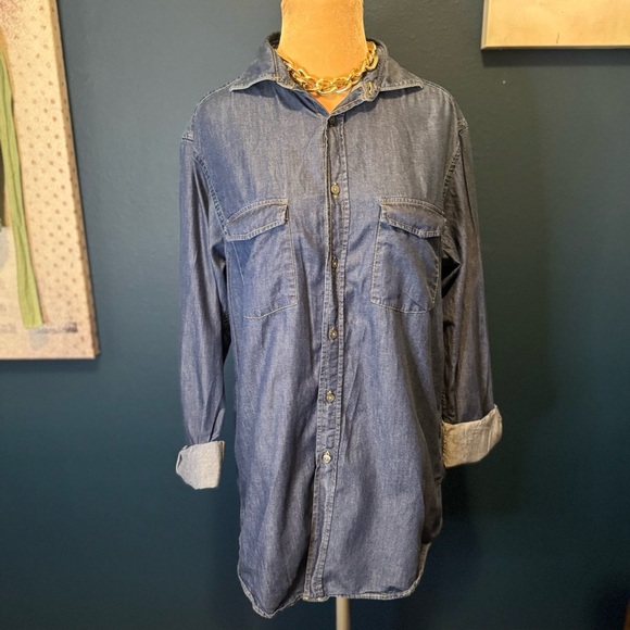 Cremieux Denim Chambray Button Up Size M - Picture 7 of 7